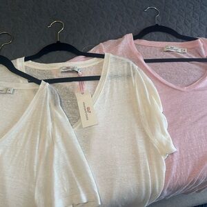 Vineyard Vines Pink and White V-Neck Tops- 3 for 1 price